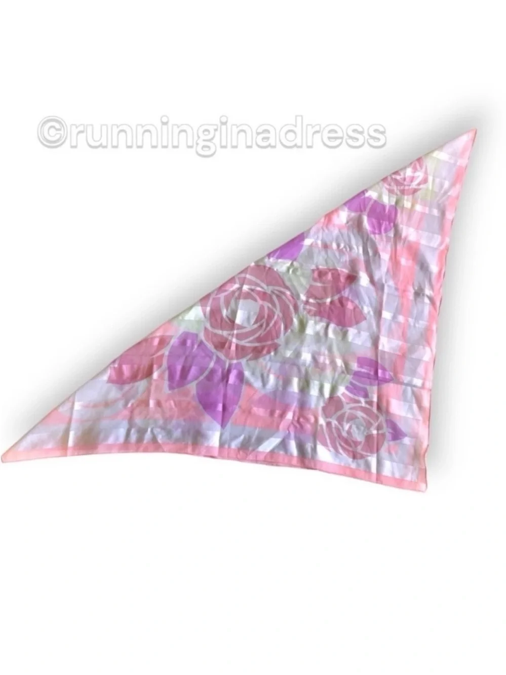 VTG 80s Deadstock Berkshire Handkerchief Co Pink Floral Scarf Italy 30x29.5 NWT